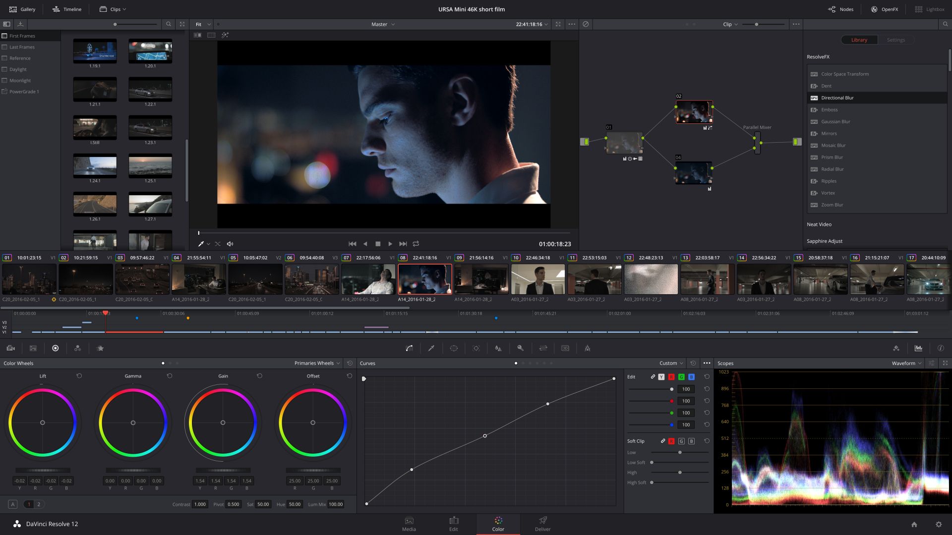 DaVinci Resolve 12.5 Colour-Grading (Bild: Blackmagic Design)